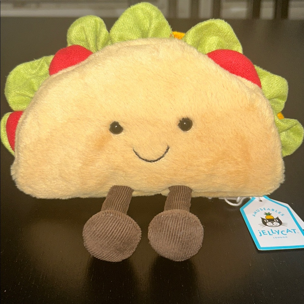 Jellycat Tan Taco Plush with Red Tomato & Green Lettuce